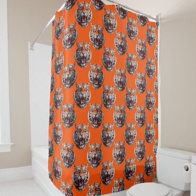 Tigermuster-Design Orange Duschvorhang (Von Creator hochgeladen)