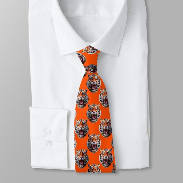Tigermuster-Design Orange Krawatte (Von Creator hochgeladen)