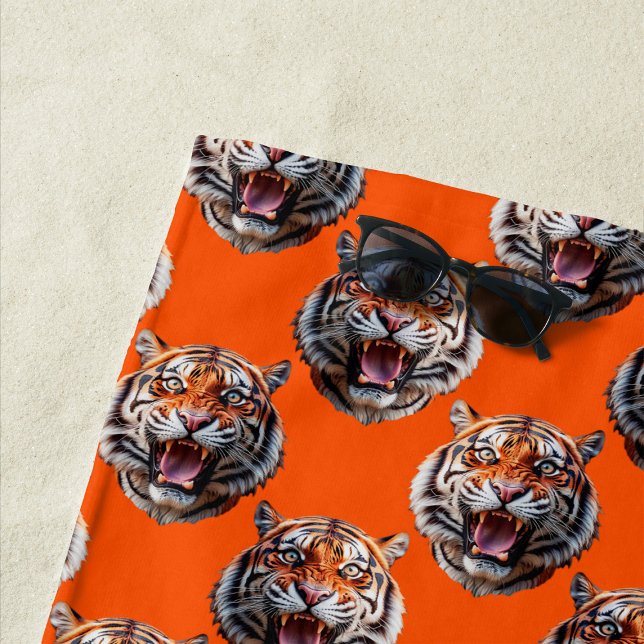 Tigermuster-Design Orange Strandtuch (Von Creator hochgeladen)