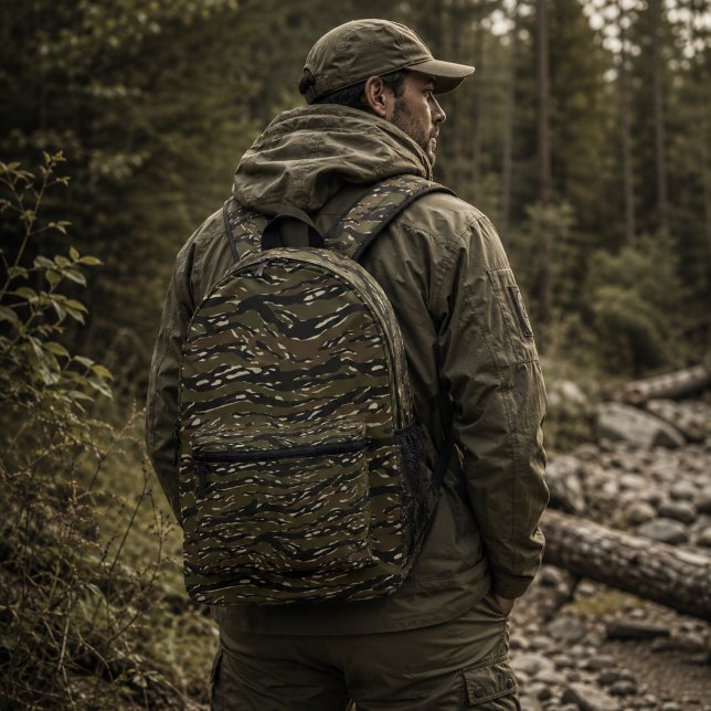 Tigermuster-Tarnmuster Bedruckter Rucksack (Von Creator hochgeladen)