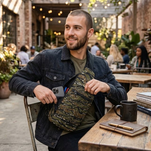 Tigermuster-Tarnmuster Crossbody Bag (Von Creator hochgeladen)