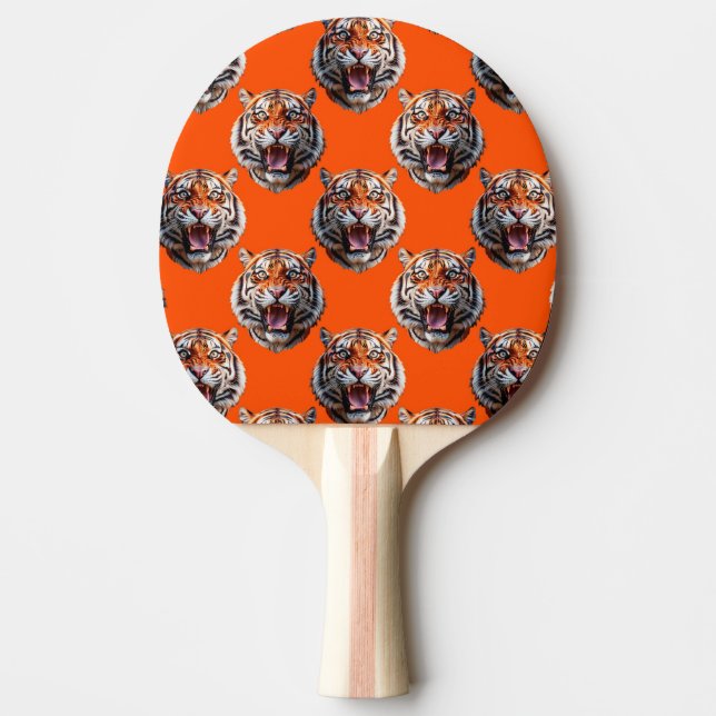 Tigermusterdesign Orange  Tischtennis Schläger (Vorderseite)