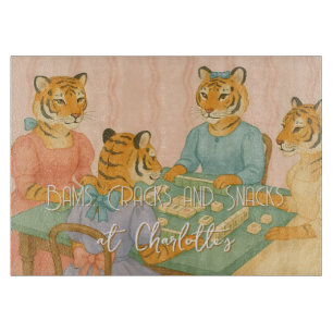 Tigern spielen Mahjong Schneidebrett