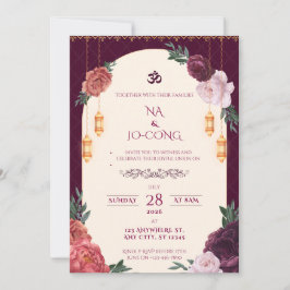 TigerNa Crimson Floral Wedding Invitation Einladung