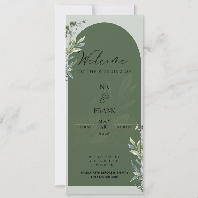 TigerNa Elegant Floral Wedding Invitation Einladung (Vorderseite)