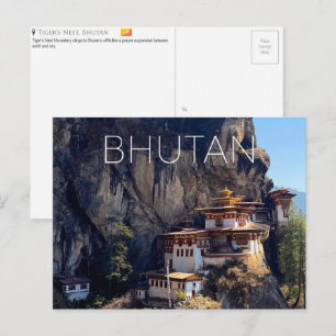 Tigernest-Kloster, Bhutan Reise-Postkarte Postkarte