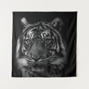TIGERPORTRAIT IN SW WANDTEPPICH