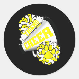 Tigers Cheerleading Zurück zur Schule Cheer Team S Runder Aufkleber