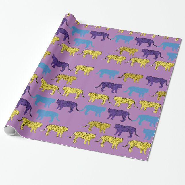 Tigers Digital Art Wrapping Paper Geschenkpapier (Ungerollt)