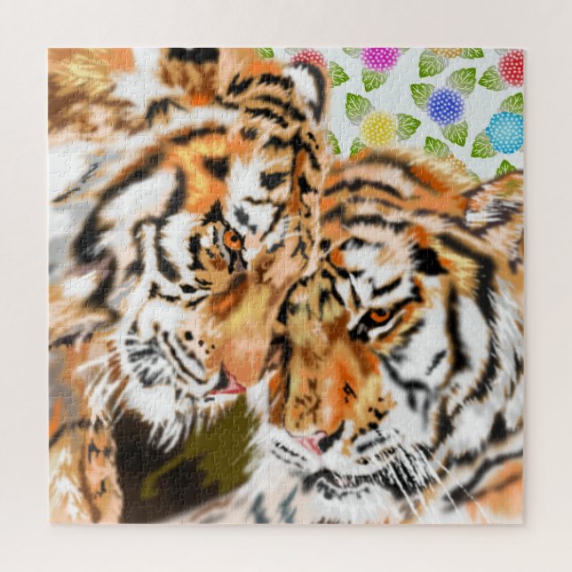 Tigers Family Jigsaw Puzzle Geschenk (Vertikal)