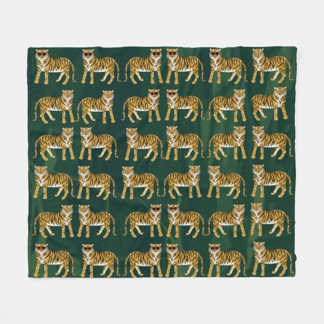 Tigers Fleece Blanket (Vorderseite (Horizontal))