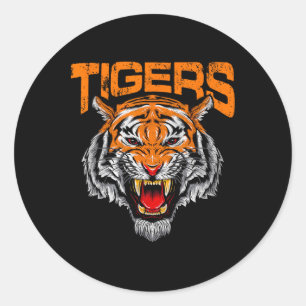 Tigers Football Schule Sport bedrängter Spieltag  Runder Aufkleber