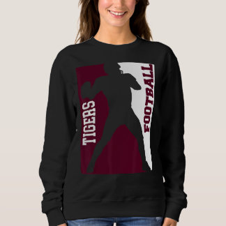 Tigers Football Silhouette Tackle Maroon White Lov Sweatshirt