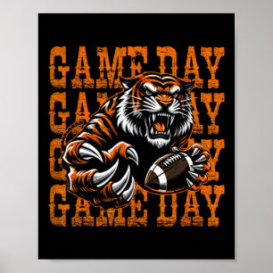 Tigers Football-Spieltag Vintage abgenutzt Schule Poster