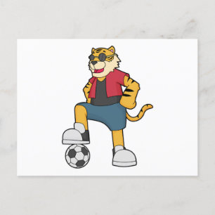 Tigers Fußballspieler Fußball Postkarte