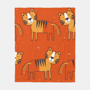 Tigers, handgezeichneter Hintergrund. Farbige naht Fleecedecke