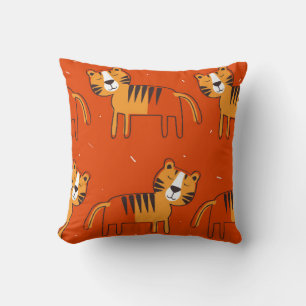Tigers, handgezeichneter Hintergrund. Farbige naht Kissen