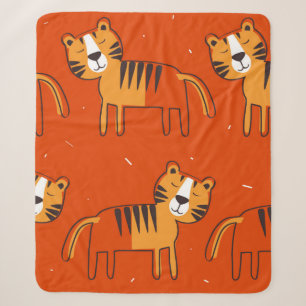 Tigers, handgezeichneter Hintergrund. Farbige naht Sherpadecke