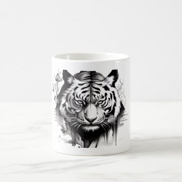 Tigers Head auf einer Kaffee-Tasse Sammler Set Kaffeetasse