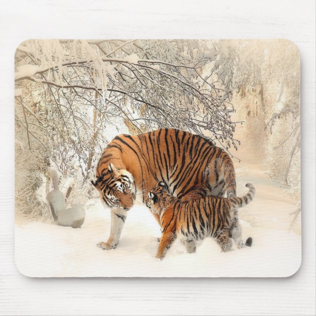 Tigers im Schnee Mousepad (Vorne)