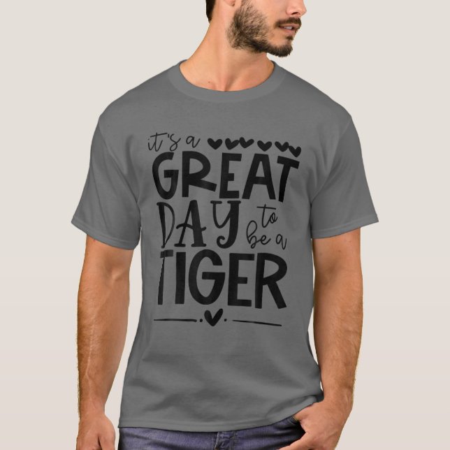 Tigers Lehrer Schule Sport Fan Team Geist Großer T-Shirt (Vorderseite)