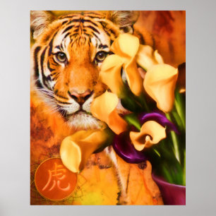 TIGERS LIEBE BLUME POSTER