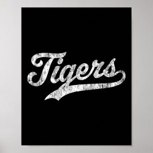 Tigers Maskottchen T-Shirt Vintage Sport Name Tee Poster