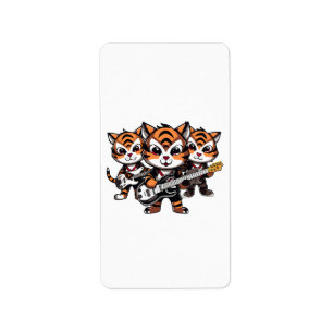 Tigers Playing Band Adressaufkleber