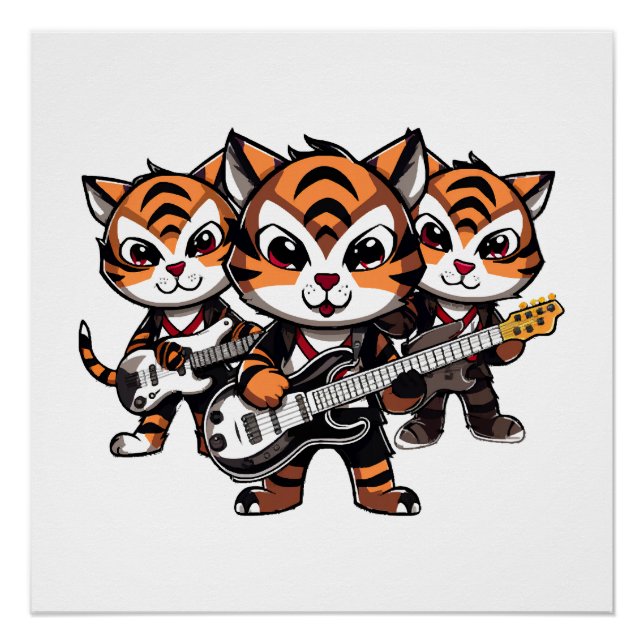 Tigers Playing Band Poster (Vorderseite)