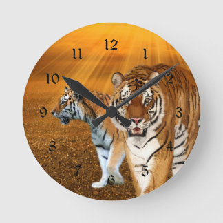 Tigers Runde Wanduhr