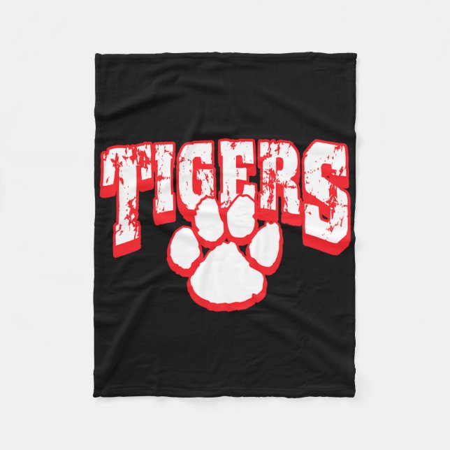 Tigers Schulgeist Zurück zur Schule R  Fleecedecke (Vorderseite)