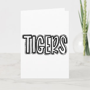Tigers Schwung Schulgeist Orange Schwarzer Fuß Spo Karte