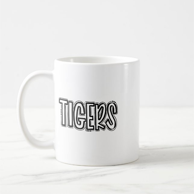 Tigers Schwung Schulgeist Orange Schwarzer Fußll S Kaffeetasse (Links)