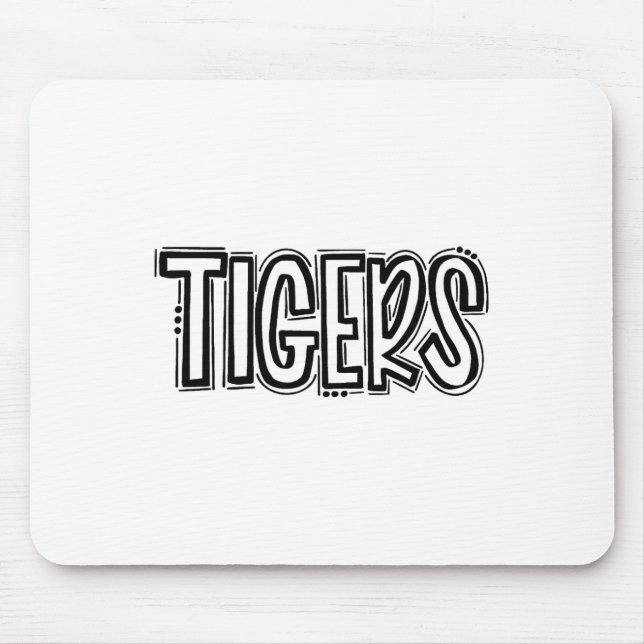 Tigers Schwung Schulgeist Orange Schwarzer Fußll S Mousepad (Vorne)