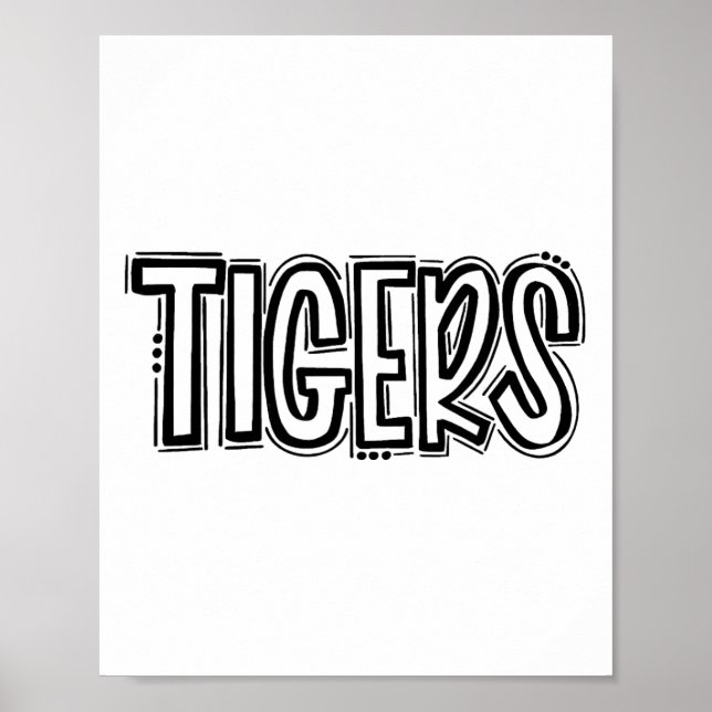 Tigers Schwung Schulgeist Orange Schwarzer Fußll S Poster (Vorne)