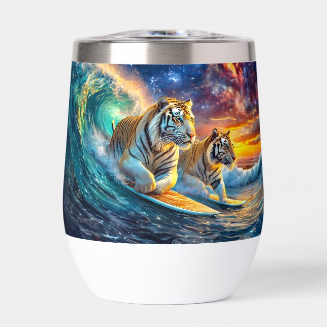 Tigers Surfing Space Design von Rich AMeN Gill (Vorderseite)