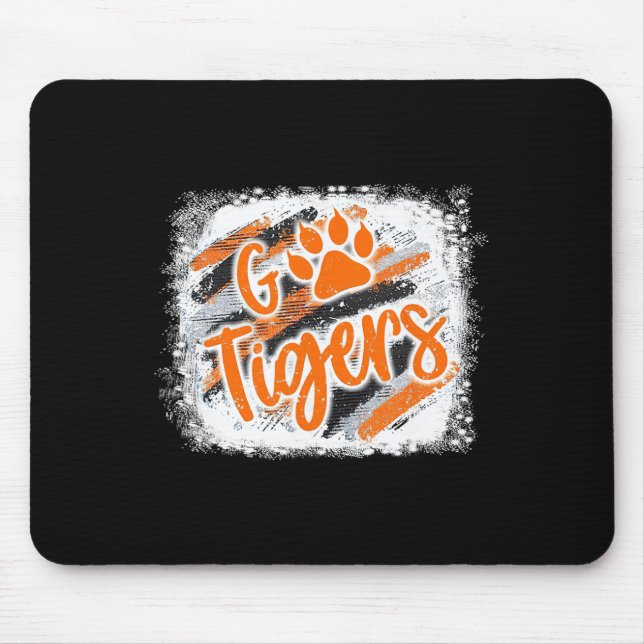 Tigers Swash Schulgeist Orange Schwarze Fußball S Mousepad (Vorne)