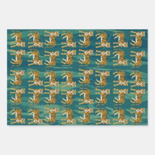 Tigers Wrapping Paper Sheets Geschenkpapier Set
