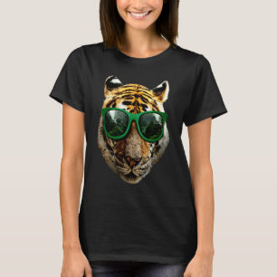 Tigersafari Großkatze Bunte Tigersonnenbrille T-Shirt