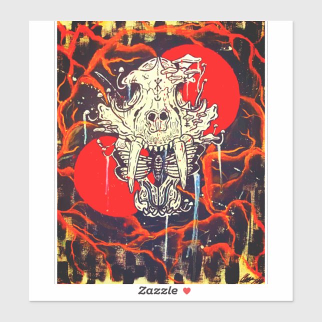 Tigerschädel Aufkleber (Blatt)