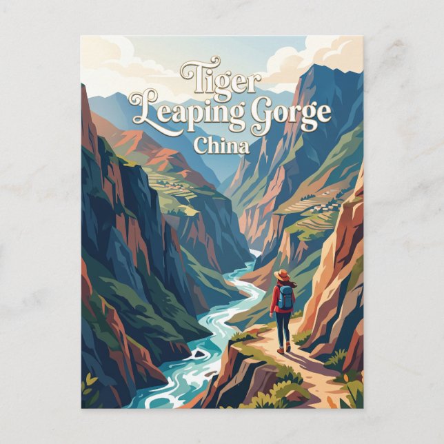 Tigerschlucht China Postkarte (Vorderseite)