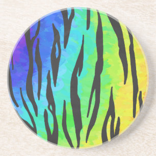 Tigerschwarz und Regenbogen-Druck Untersetzer
