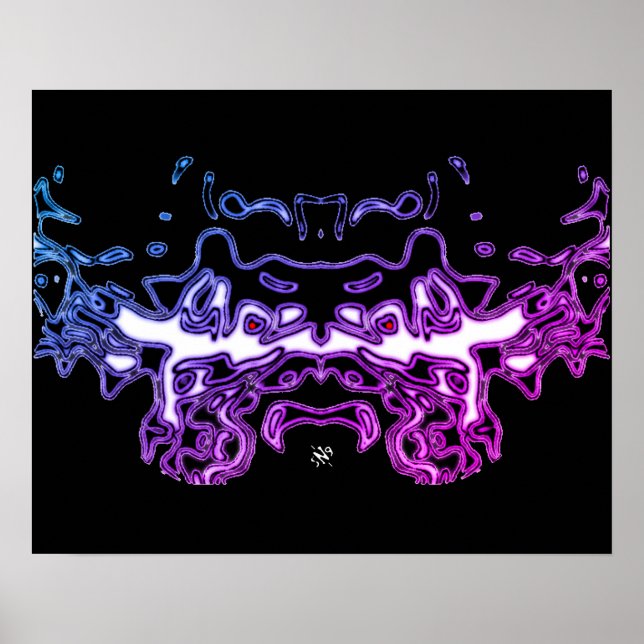 Tigerskizze (weiß 3) poster (Vorne)