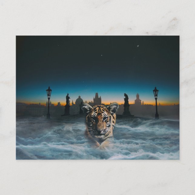 Tigerspirituose Postkarte (Vorderseite)