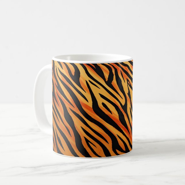 Tigerstreifen Fellmuster Kaffeetasse (Vorderseite Links)