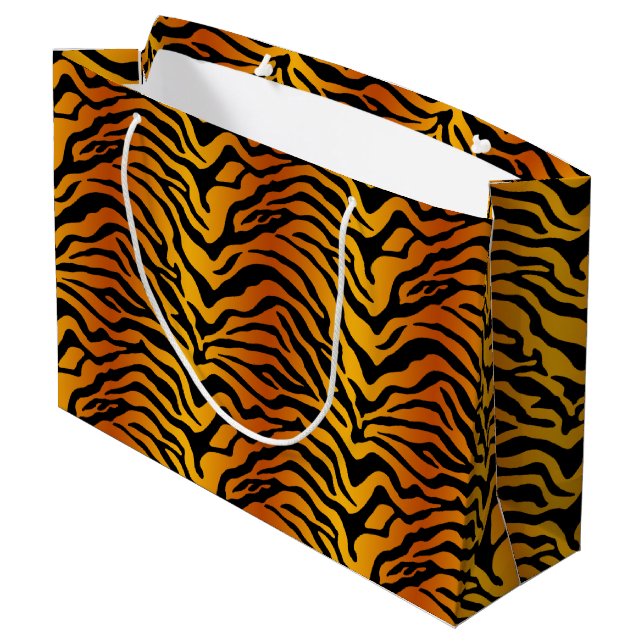 Tigerstreifen Große Geschenktüte (Rückseite Schrägansicht)
