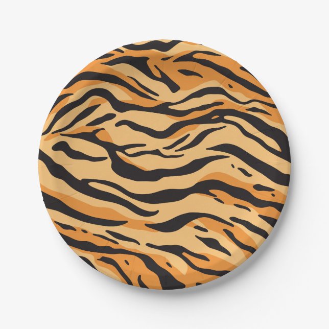 Tigerstreifen Pappteller (Vorderseite)