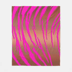Tigerstreifen-Pinks Fleecedecke