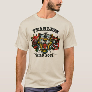 Tigertattoo old school fleur fearless wild soul T-Shirt