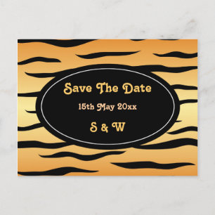 Tigertier stripes Muster Ankündigungspostkarte